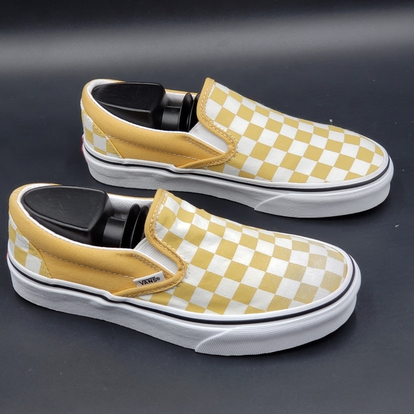 VANS CHECKERBOARD CLASSIC SLIP-ON SNEAKER WOMEN'S SIZE 6 OCHRE YELLOW - Picture 5 of 12